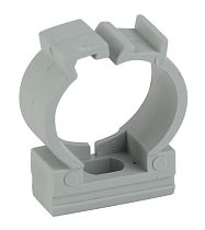 Крепеж-клипса для трубы с фиксатором ЭРА (серый) D25мм