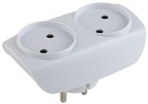 Сетевой разветвитель ЭРА без заземления 2 розетки, 16А, Белый, SP-2-W