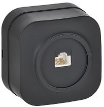 GLORY Розетка для открытой установки компьютерная RJ45 кат.5E РК10-ХЧм черный матовый IEK