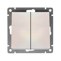 Выключатель двухклавишный UNIVERSAL серия "Афина", скрытой установки, 10А, 220В, жемчуг (еврослот)