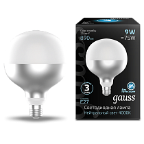 Лампа светодиодная Gauss Filament G125-DC Mirror-Milky E27 9Вт 890lm 4000K