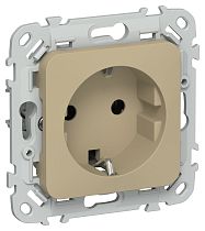 FLITE Розетка с заземлением без защитных шторок безвинтовое крепление 16А РС11-1-ФлХ хаки IEK