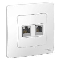 Blanca скрытая установка Белый Розетка RJ11+RJ45 кат.5e Systeme Electric (Schneider Electric)