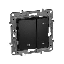 ETIKA Светорегулятор нажимной универсальный LED 400Вт без нейтрали антрацит