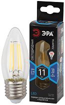 Лампа светодиодная ЭРА F-LED B35-11W-840-E27 филамент свеча нейтральный белый свет