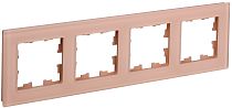 Рамка BRITE четырехместная РУ-4-2-БрП стекло персиковый матовый  IEK