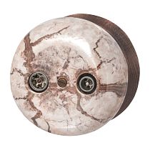 Розетка TV/R-SAT проходная,серия "ФАБЕРЖЕ", керамика, цвет мраморное золото Bironi