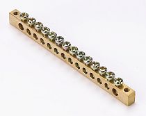 Шина нулевая 14 гр., крепеж по краям, сечение 6x9 мм, дл. 115 мм, 100А, ШН-102 DEKraft