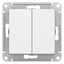 AtlasDesign Лотос Переключатель 2-клавишный перекрестный, 2 x сх. 7, 10АХ, механизм Systeme Electric (Schneider Electric)