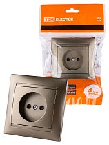 Розетка 2П 10А 250В с защ. шт. бронза "Лама"  TDM