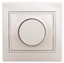 Светорегулятор Intro Plano 1-401-02 (диммер) поворотный, 600Вт 230В, IP20, скрытой установки, Plano, слоновая кость