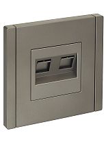 FORTE&PIANO Розетка компьютерная двойная RJ45 кат.5E FP533 сталь IEK FORTE&PIANO Розетка компьютерная двойная RJ45 кат.5E FP533 сталь IEK