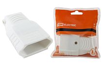 Кабельная розетка 2П 10А 250B (под евровилку CEE 7/16) с з/ш угловой вывод кабеля белая  TDM