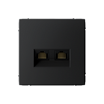 ArtGallery Карбон Розетка двойная компьютерная RJ45+RJ45, кат.6А, механизм Systeme Electric (Schneider Electric) ArtGallery Карбон Розетка двойная компьютерная RJ45+RJ45, кат.6А, механизм Systeme Electric (Schneider Electric)