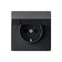ARTGALLERY РОЗЕТКА с заземл. со шторк. с крышк., 16А, IP20,  механизм, быстрозажим. клем., КАРБОН