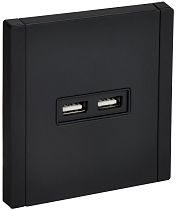 FORTE&PIANO Розетка USB A+A 3,1А FP149M металл черный IEK