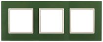 Рамка для выключателей и розеток тройная ЭРА Elegance 14-5103-27 стекло зелёный