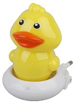 Ночник детский ЭРА NN-609-SW-Y Утенок с выключателем, желтый