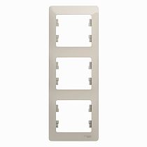 Glossa Молочный Рамка 3 постовая, вертикальная Systeme Electric (Schneider Electric)
