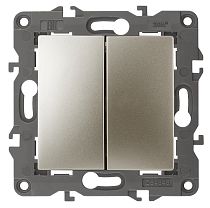 Выключатель ЭРА Elegance 14-1104-04 10А 250В шампань двухклавишный