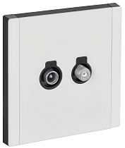 FORTE&PIANO Розетка двойная TV+SAT FP238M металл белый IEK