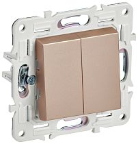 SKANDY Выключатель 2-клавишный 10А SK-V04Sa песочный IEK