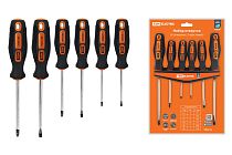 Набор отверток 6 шт.: SL:3x75;5x100;6x150, PH:0х75;1x100;2x150 (пласт. держатель), CR-V "Алмаз"  TDM