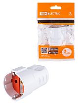 Кабельная розетка рифленая 2П+З 16А 250B белая  TDM