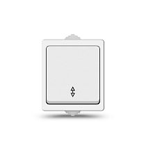 Выключатель одноклавишный проходной Аллегро, IP54, открытой установки, 10А, 220В, белый UNIVERSAL