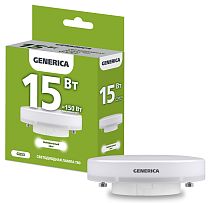 Лампа светодиодная T80 таблетка 15Вт 230В 4000К GX53 GENERICA IEK
