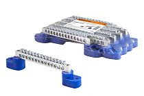 Шина "N" нулевая 6х9мм на двух угл. изоляторах 14 групп никелированная  TDM