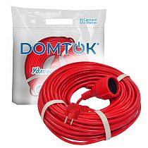 Удлинитель-шнур "DOMTOK" ПВС 3*1, 2,2кВт, з/к 40м