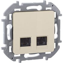INSPIRIA Розетка компьютерная двойная RJ45 категория 6 UTP слоновая кость