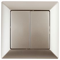 Выключатель ЭРА Intro Solo 4-104-04 IP20 10А 250В шампань двухклавишный
