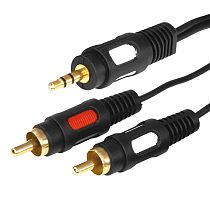 Шнур Стерео 3,5мм - 2 RCA, 1,5м (GOLD) REXANT