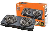 Электроплитка двухконф. ЭПС2 230 В, 2х1 кВт, спираль, черная,  TDM