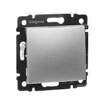 VALENA Выключатель 1-клавишный 10А безвинтовое крепление алюминий