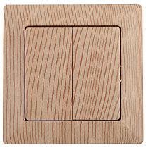 Выключатель ЭРА Intro Solo 4-104-11 IP20 10А 250В сосна двухклавишный