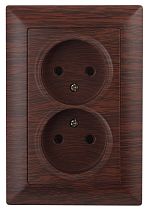 Розетка ЭРА Intro Solo 4-204-10 без заземления двойная 16А-250В, IP20, скрытой установки, венге