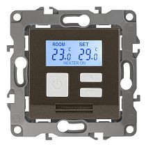 Терморегулятор для теплого пола отопления ЭРА 12 12-4111-13 электронный скрытой установки  16А 230В бронза