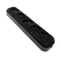 Колодка 5 гн. б/з AБС-пластик черн.