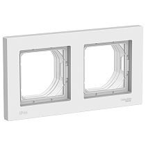 AtlasDesign Aqua Белый Рамка 2 постовая  IP44 Systeme Electric (Schneider Electric)