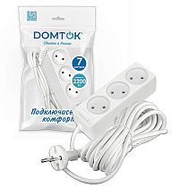 Удлинитель быт. "DOMTOK" 3гн., ПВС 2*1, 2,2кВт, б/з 7м Удлинитель быт. "DOMTOK" 3гн., ПВС 2*1, 2,2кВт, б/з 7м