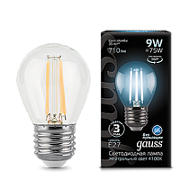 Лампа светодиодная Gauss Filament Шар E27 9Вт 710lm 4100K