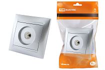 Розетка SAT (F-разъем) 0-2400МГц серебр. металлик "Лама"  TDM