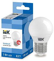 Лампа светодиодная G45 шар 7Вт 230В 6500К E27  IEK