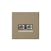 ArtGallery Мокко Розетка двойная компьютерная RJ45+RJ45, кат. 5е, механизм Systeme Electric (Schneider Electric)