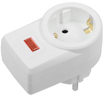 Сетевой фильтр СФ-01 1 место 2P+PE 16А белый  IEK