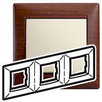 Рамка трехпостовая горизонтальная тонированное дерево VALENA Legrand