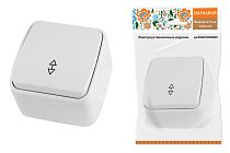 Переключатель на 2 направления 1-кл. открытой установки IP20 10А, белый "Дача" Народная TDM